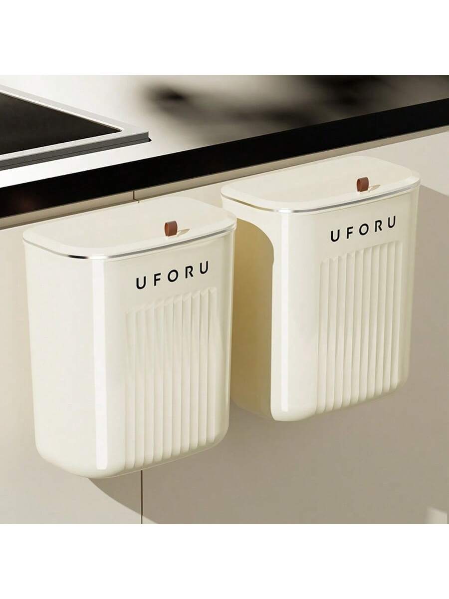 1PC Kitchen Trash Can, Household Wall-Mounted, Large Capacity, Living Room, Bathroom, Toilet With Lid, Large Capacity In The Gap