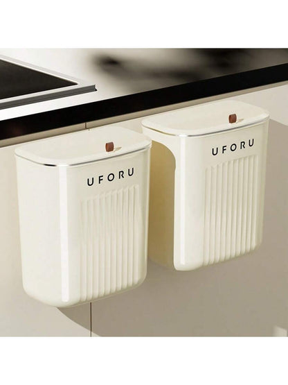 1PC Kitchen Trash Can, Household Wall-Mounted, Large Capacity, Living Room, Bathroom, Toilet With Lid, Large Capacity In The Gap