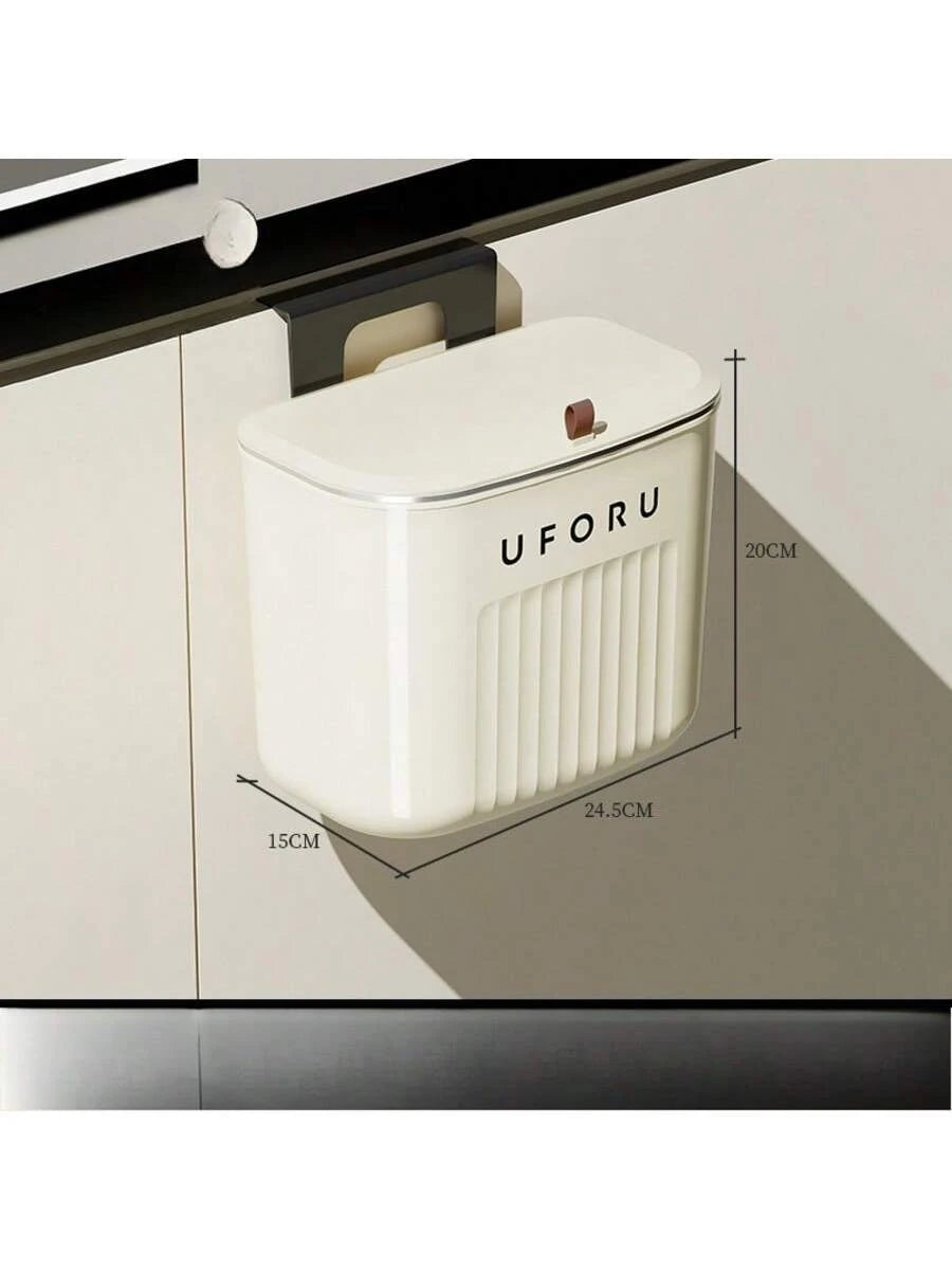 1PC Kitchen Trash Can, Household Wall-Mounted, Large Capacity, Living Room, Bathroom, Toilet With Lid, Large Capacity In The Gap