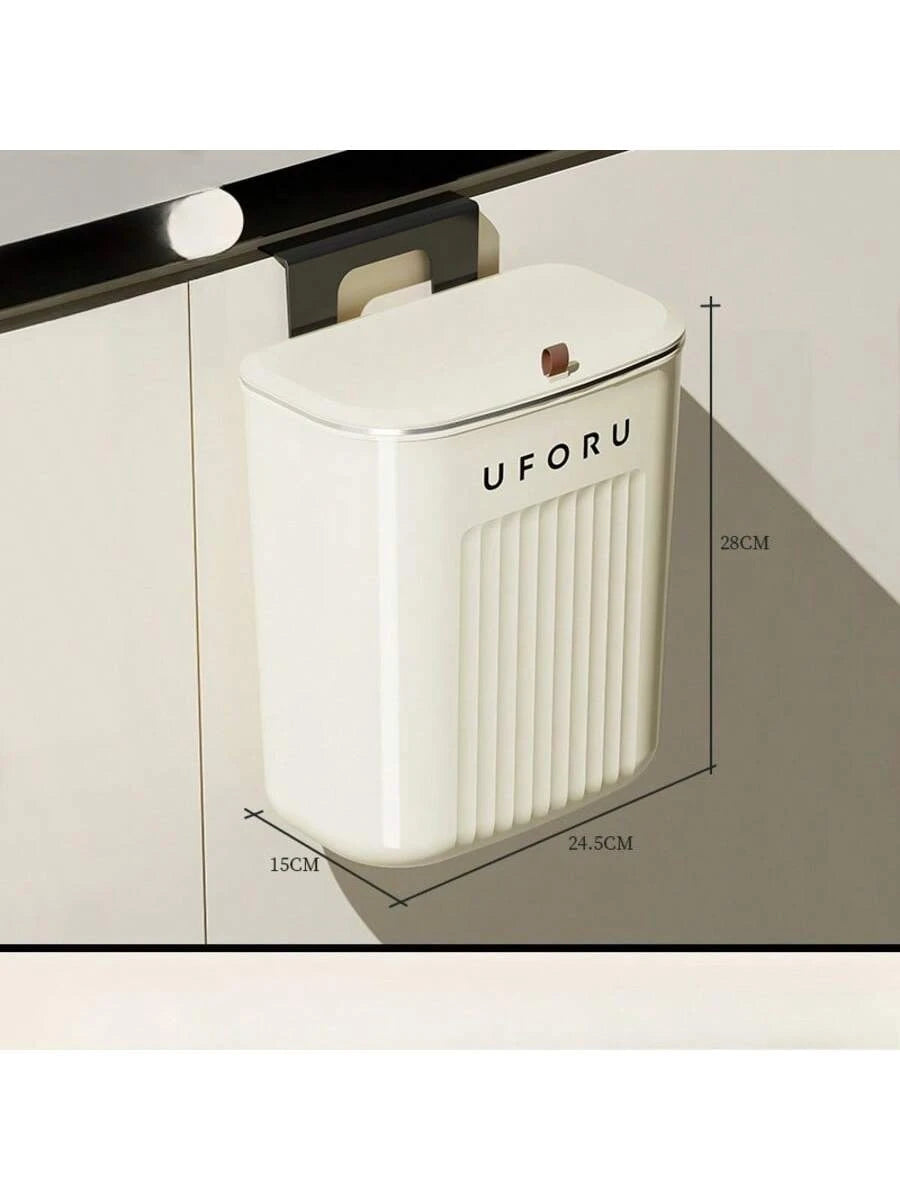 1PC Kitchen Trash Can, Household Wall-Mounted, Large Capacity, Living Room, Bathroom, Toilet With Lid, Large Capacity In The Gap