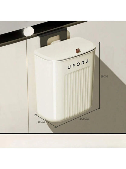 1PC Kitchen Trash Can, Household Wall-Mounted, Large Capacity, Living Room, Bathroom, Toilet With Lid, Large Capacity In The Gap
