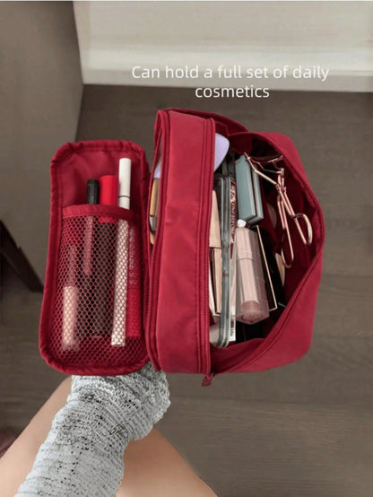 1pc Large Capacity Waterproof Makeup Bag- Portable Travel Cosmetic Organizer With Multiple Compartments. Pencil Case (Suitable For All Seasons- School Supplies),Bedroom Room Decor,Back To School