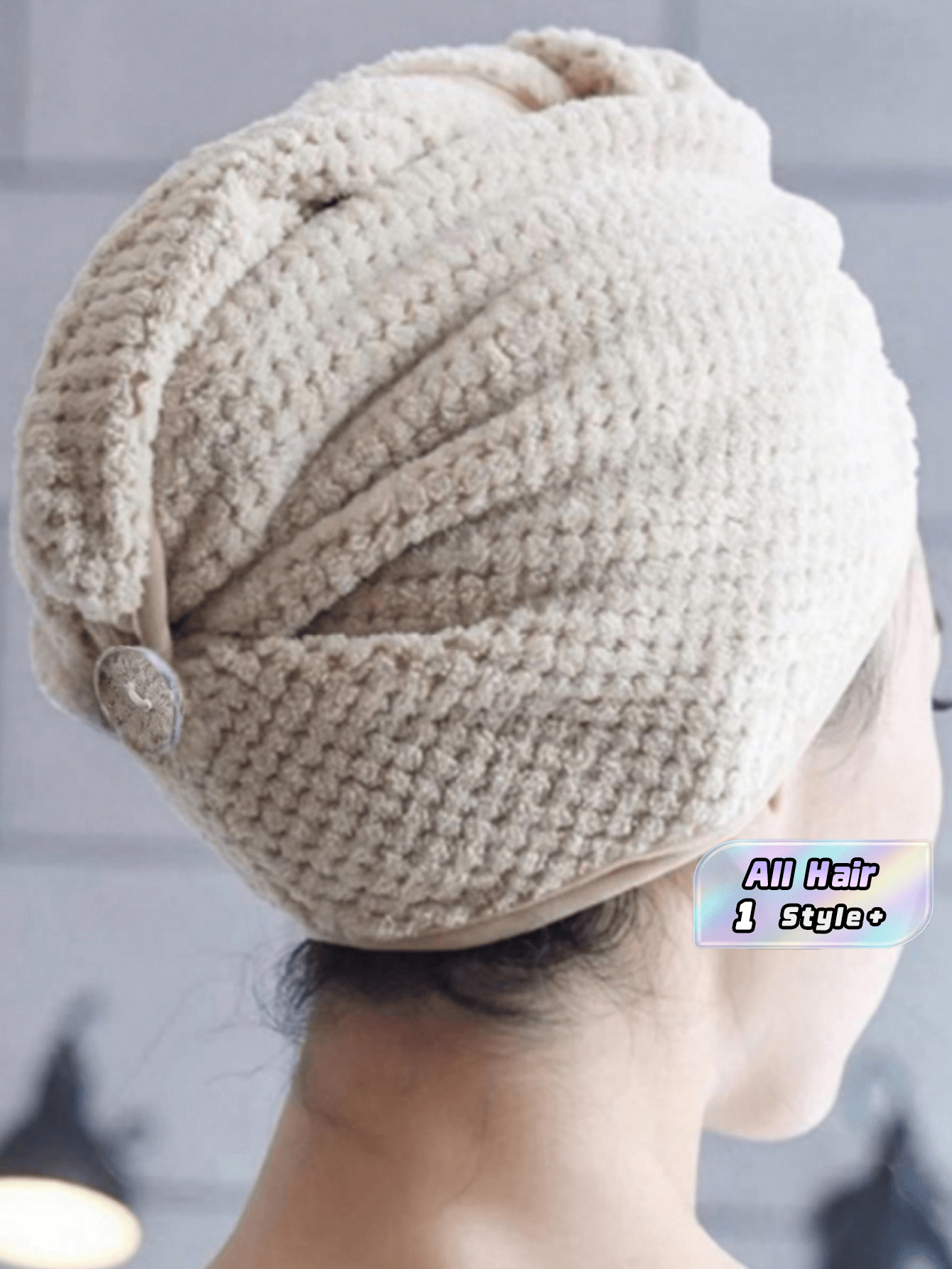 1pc Large Microfiber Hair Drying Towel For Women Super Absorbent Quick Dry Long Short Hair With Elastic Strap For Home Bathroom Salon Hotel Sports Gym