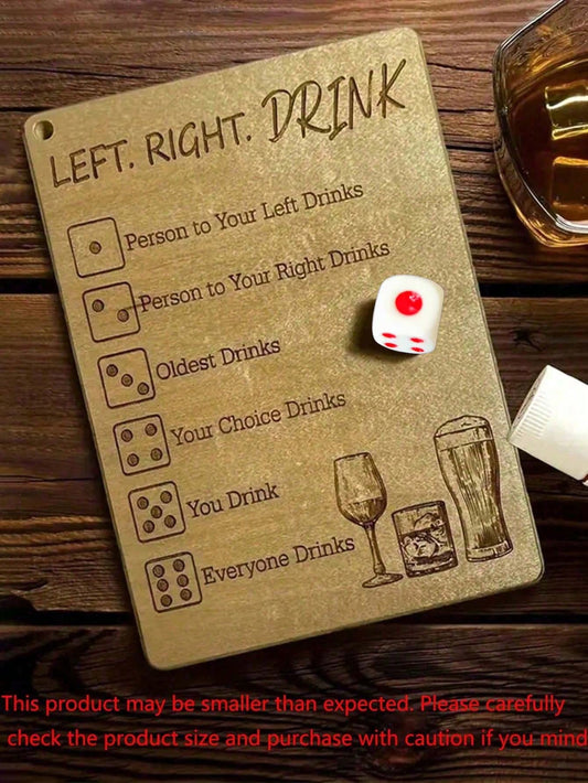 1pc Left Or Right Drinking Game Prop, Perfect For Parties, Couples And Friends Gatherings, Ideal Party Supplies For Valentine's Day, Thanksgiving, New Year