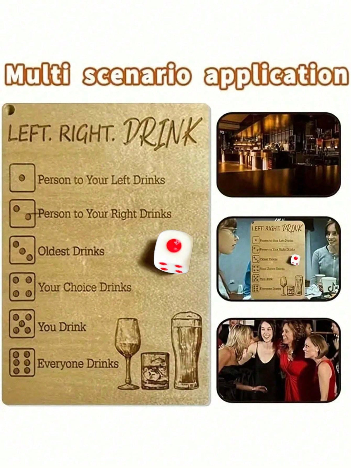 1pc Left Or Right Drinking Game Prop, Perfect For Parties, Couples And Friends Gatherings, Ideal Party Supplies For Valentine's Day, Thanksgiving, New Year