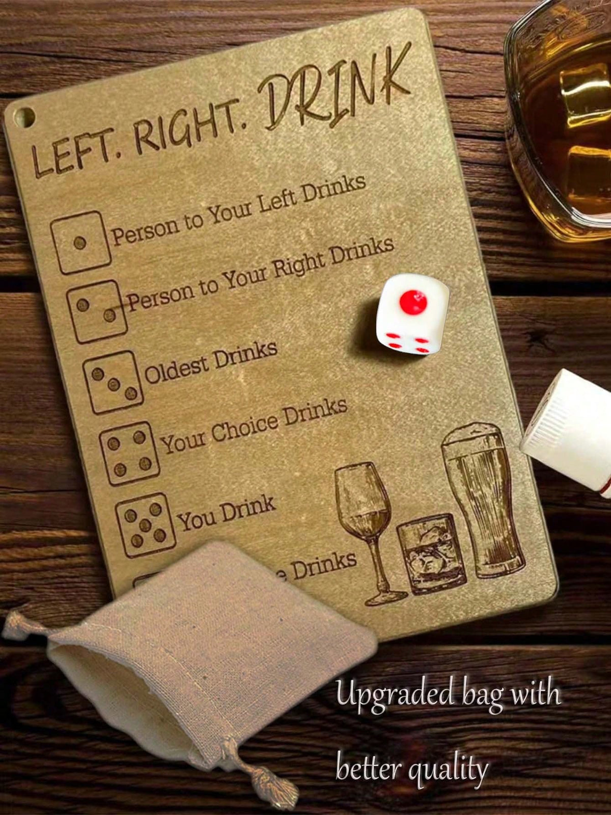 1pc Left Or Right Drinking Game Prop, Perfect For Parties, Couples And Friends Gatherings, Ideal Party Supplies For Valentine's Day, Thanksgiving, New Year