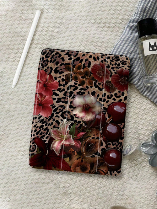 1pc Leopard Floral Pattern Flat Protective Case, Compatible With 10.2 Inch 2021/2020 10th/9th/8th Gen, (A16) 11 Inch 11th Generation 2025, Compatible With Samsung Galaxy Tab A8 10.5 Inch 2022, Tabl