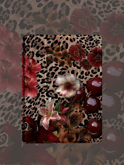 1pc Leopard Floral Pattern Flat Protective Case, Compatible With 10.2 Inch 2021/2020 10th/9th/8th Gen, (A16) 11 Inch 11th Generation 2025, Compatible With Samsung Galaxy Tab A8 10.5 Inch 2022, Tabl