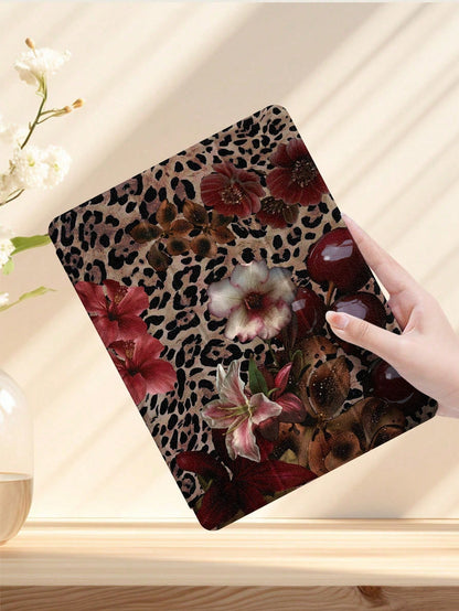 1pc Leopard Floral Pattern Flat Protective Case, Compatible With 10.2 Inch 2021/2020 10th/9th/8th Gen, (A16) 11 Inch 11th Generation 2025, Compatible With Samsung Galaxy Tab A8 10.5 Inch 2022, Tabl
