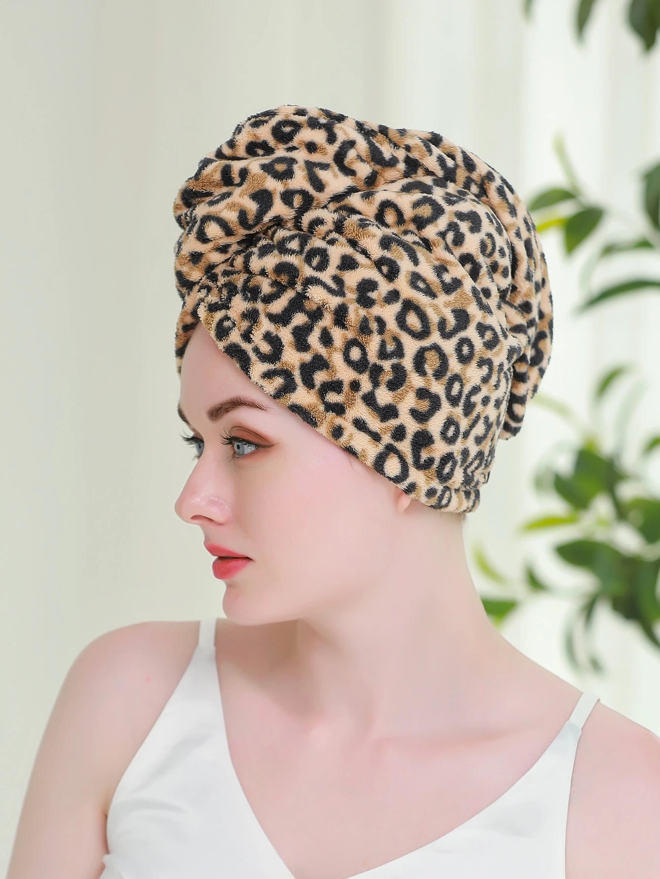 1pc Leopard Hair Drying Cap Home Bathroom Decor Back To School Hair Bonnet Shower Towels For Beauty Salon, Hotel Sports, Home Essentials, Towel, Skin Care Hair Drying Towel Wrap