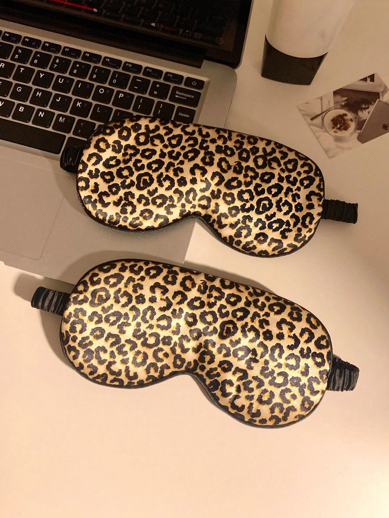 1pc Leopard Print Eye Mask, Lightweight Silk-Like Material, Sleeping Mask For Afternoon Nap, Summer Eye Fatigue Relief