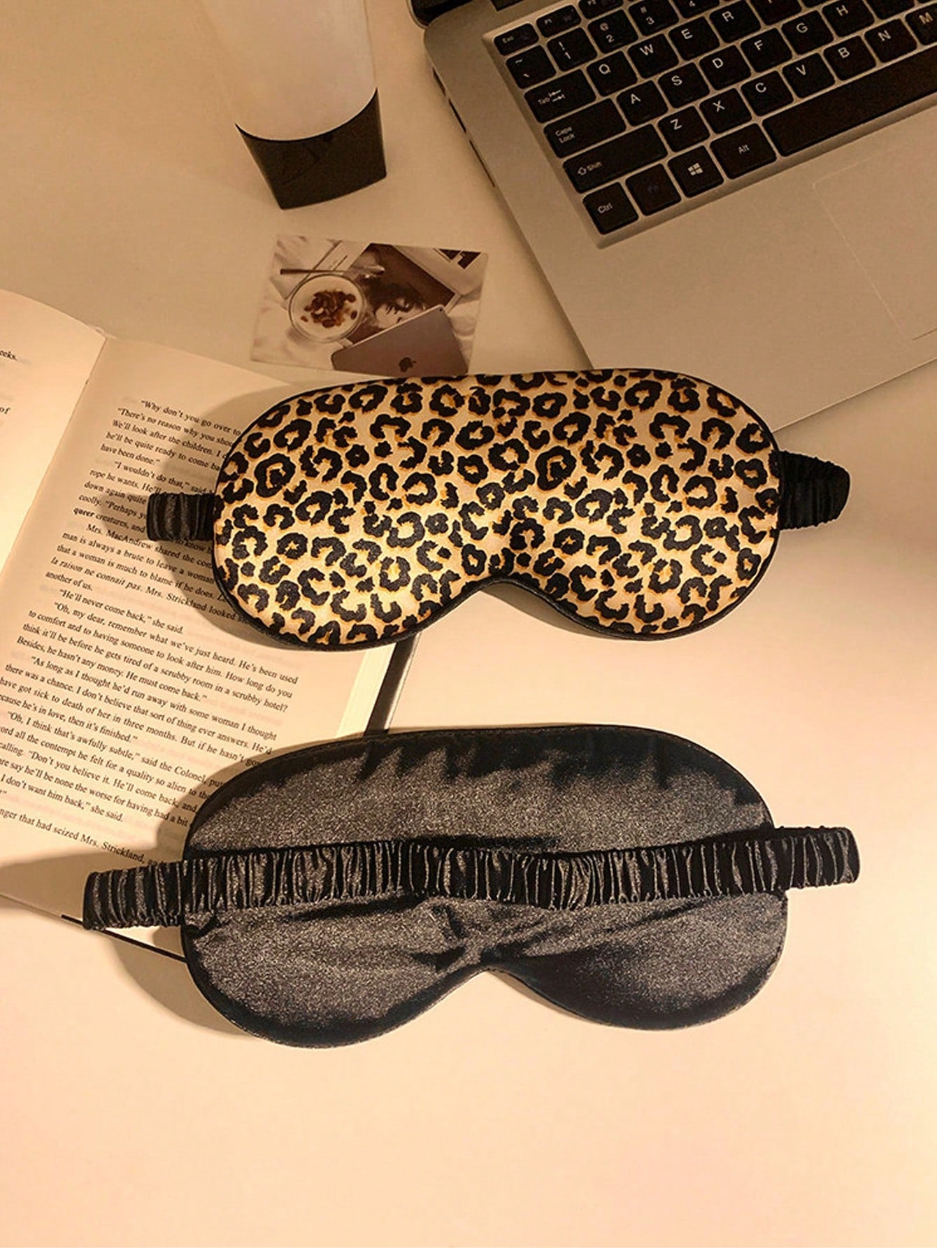 1pc Leopard Print Eye Mask, Lightweight Silk-Like Material, Sleeping Mask For Afternoon Nap, Summer Eye Fatigue Relief