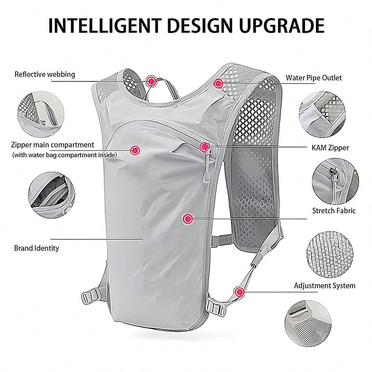 1pc Lightweight 6L Breathable Hydration Backpack, Unisex