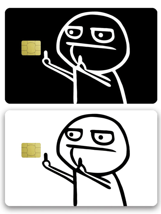 1pc Line Art Figure Credit Card Decorative Sticker, Funny Gag, Creative Personalized Ultra-Thin PVC Anti-Fingerprint Credit Card Protective Film, Anti-Scratch, Unisex, Suitable For Small Chip Cards, B