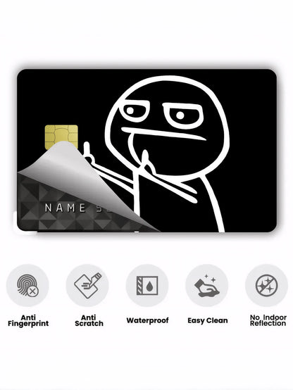 1pc Line Art Figure Credit Card Decorative Sticker, Funny Gag, Creative Personalized Ultra-Thin PVC Anti-Fingerprint Credit Card Protective Film, Anti-Scratch, Unisex, Suitable For Small Chip Cards, B
