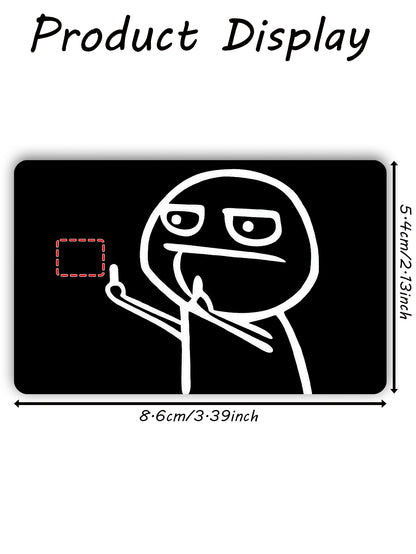 1pc Line Art Figure Credit Card Decorative Sticker, Funny Gag, Creative Personalized Ultra-Thin PVC Anti-Fingerprint Credit Card Protective Film, Anti-Scratch, Unisex, Suitable For Small Chip Cards, B