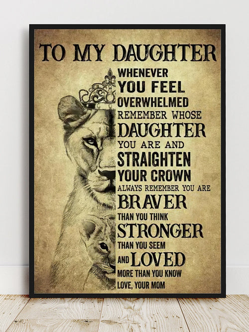 1pc Lion Animal Phrase Home Decor Canvas Art Print For Living Room Bedroom Wall Decoration,Wall Art,Poster Gifts Birthday Graduation