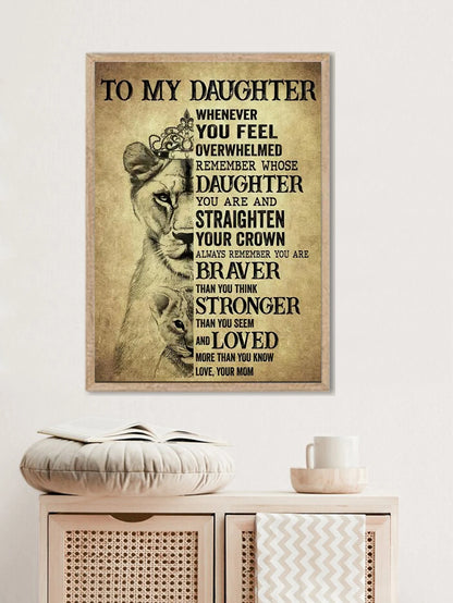 1pc Lion Animal Phrase Home Decor Canvas Art Print For Living Room Bedroom Wall Decoration,Wall Art,Poster Gifts Birthday Graduation