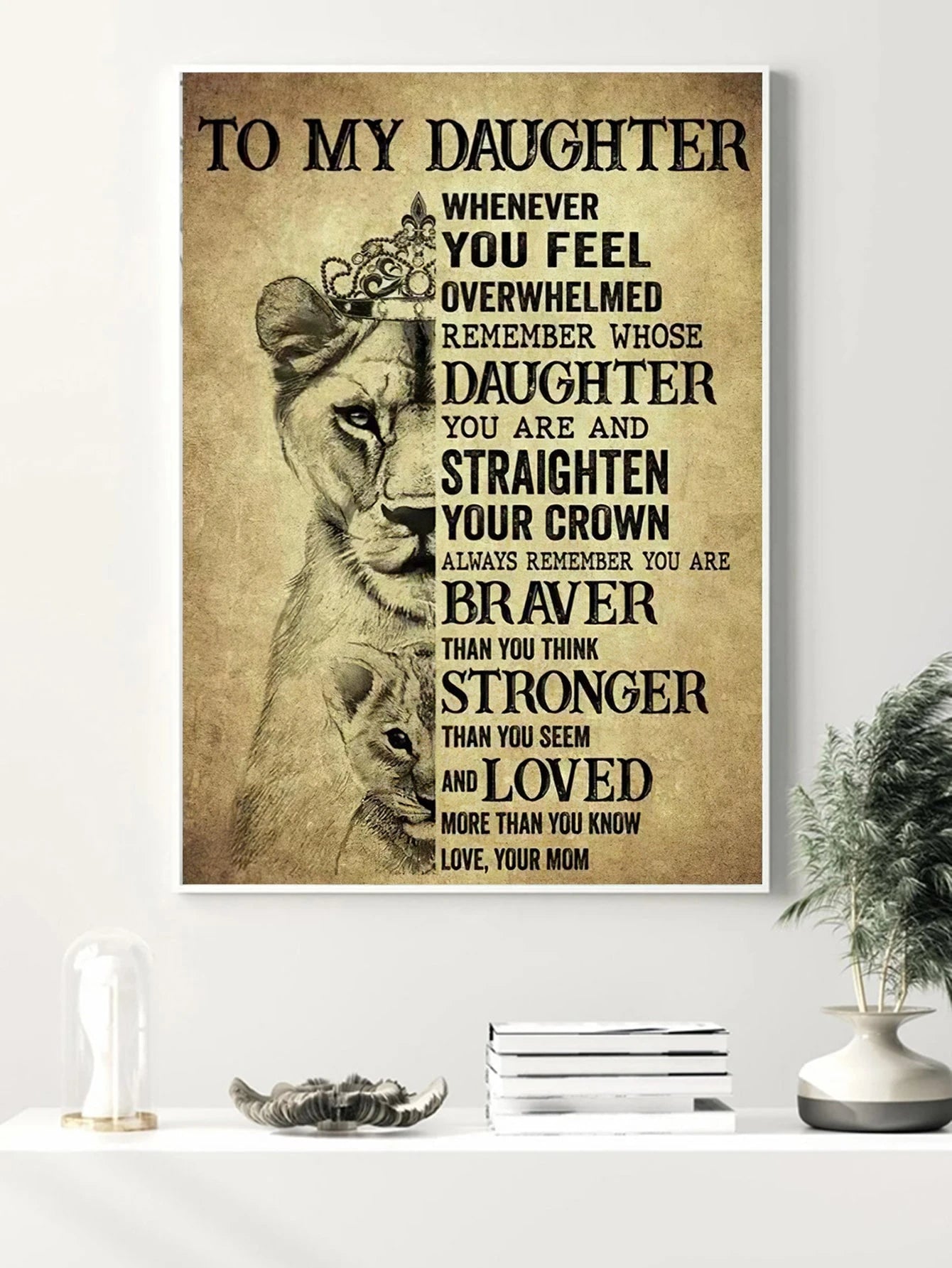 1pc Lion Animal Phrase Home Decor Canvas Art Print For Living Room Bedroom Wall Decoration,Wall Art,Poster Gifts Birthday Graduation