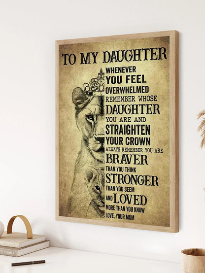 1pc Lion Animal Phrase Home Decor Canvas Art Print For Living Room Bedroom Wall Decoration,Wall Art,Poster Gifts Birthday Graduation