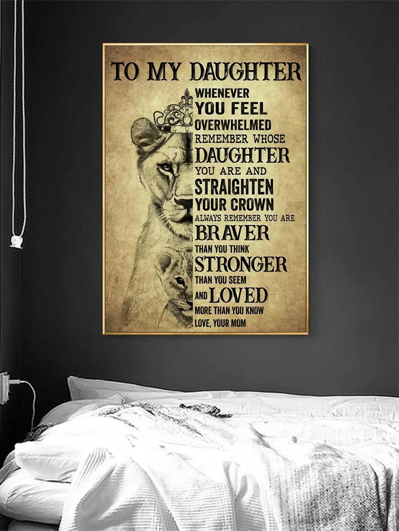 1pc Lion Animal Phrase Home Decor Canvas Art Print For Living Room Bedroom Wall Decoration,Wall Art,Poster Gifts Birthday Graduation
