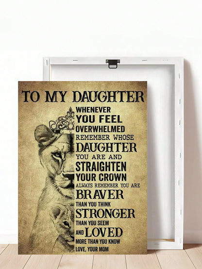 1pc Lion Animal Phrase Home Decor Canvas Art Print For Living Room Bedroom Wall Decoration,Wall Art,Poster Gifts Birthday Graduation