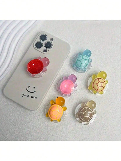 1pc Luminous Turtle Phone Holder, ABS Material Small Turtle Retractable Folding Holder, Suitable For Smartphones, Creative Phone Support, Suitable As An Ideal Gift For Friends Compatible With IPhone