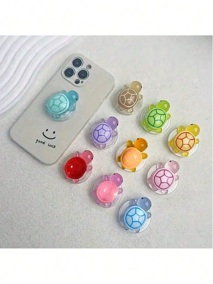 1pc Luminous Turtle Phone Holder, ABS Material Small Turtle Retractable Folding Holder, Suitable For Smartphones, Creative Phone Support, Suitable As An Ideal Gift For Friends Compatible With IPhone