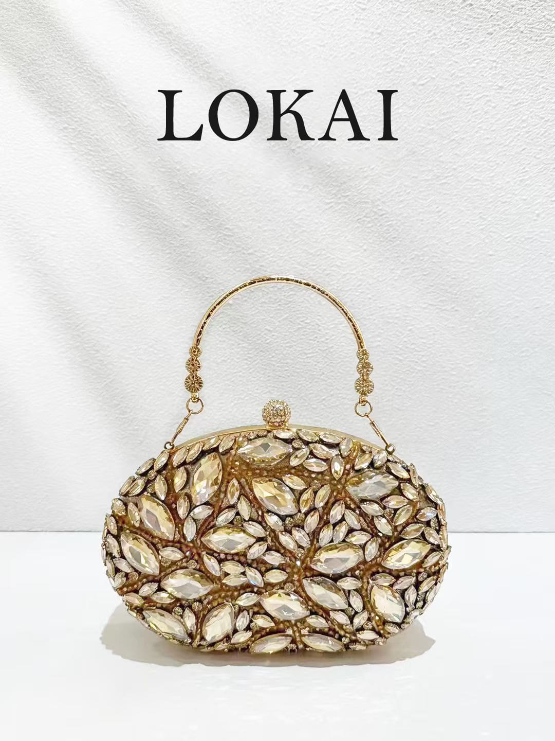 1pc Luxurious Rhinestone Hard Shell Evening Clutch, Women's Floral Leaf Design Fully Embellished Luxury Handbag Small Bag, With Metal Handle, Suitable For Wedding, Ball, High-End Formal Occasions, Bri