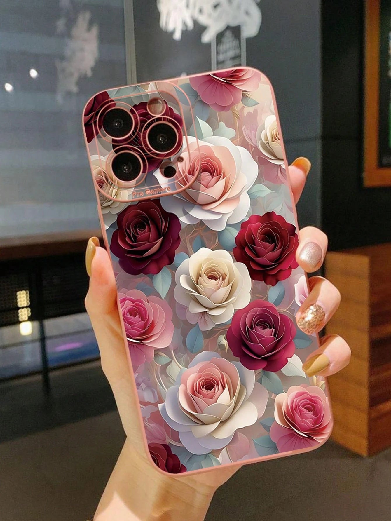 1pc Luxury Flower Protective Phone Case Compatible With Apple/Compatible With Galaxy/Compatible With Infinix/Compatible With Redmi/Compatible With OPPO/Compatible With VIVO/Compatible With Realme