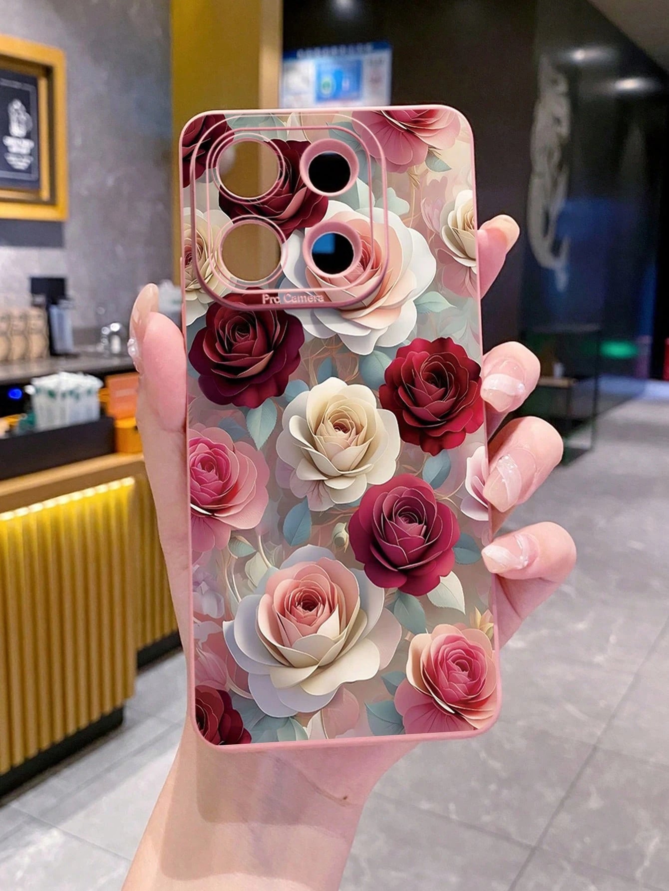 1pc Luxury Flower Protective Phone Case Compatible With Apple/Compatible With Galaxy/Compatible With Infinix/Compatible With Redmi/Compatible With OPPO/Compatible With VIVO/Compatible With Realme