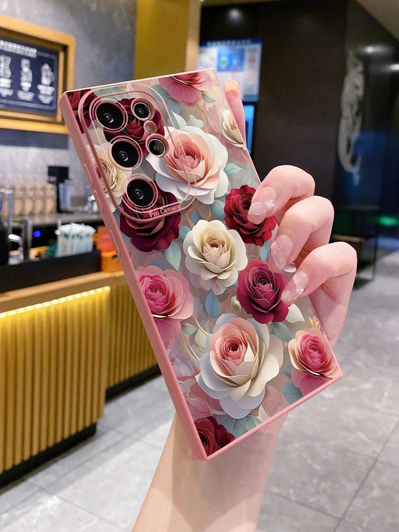 1pc Luxury Flower Protective Phone Case Compatible With Apple/Compatible With Galaxy/Compatible With Infinix/Compatible With Redmi/Compatible With OPPO/Compatible With VIVO/Compatible With Realme
