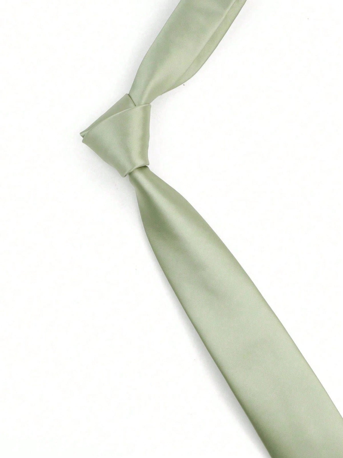 1pc Men's Sage Green Tie (5cm Wide Narrow Tie), Satin Soft Slim Fit Tie, Suitable For Weddings, Parties, Gatherings And Other Occasions