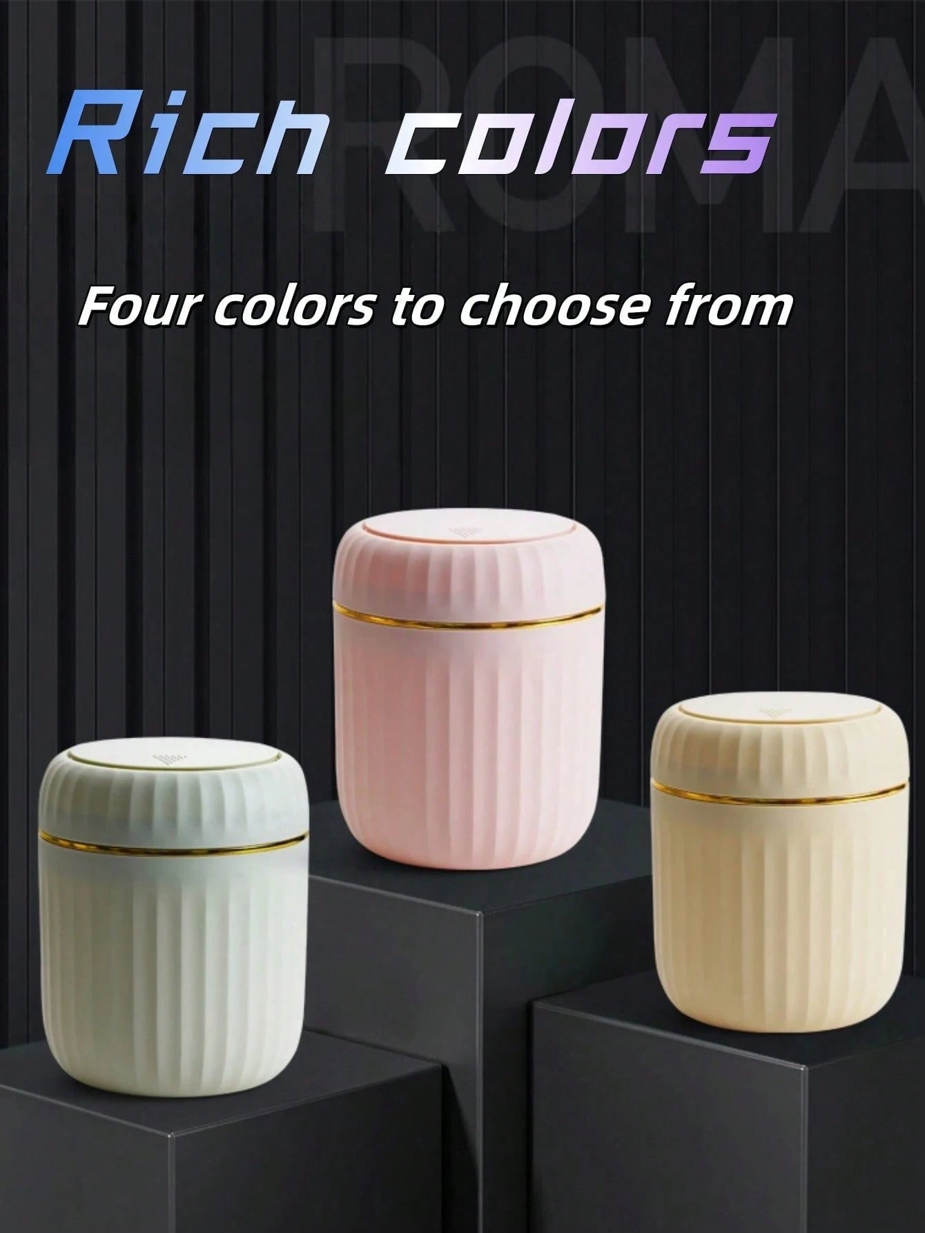 1pc Mini Cute Desktop Trash Can With Lid, Suitable For Bedroom, Office, Kitchen, Bathroom And Other Home Spaces. This Small Compact Plastic Trash Can With Flip Lid Is Perfect For Placing On The Deskto