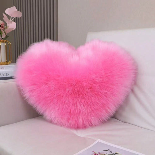 1pc Mini Heart Shaped Plush Pillow, Bedroom Decor, Sofa, Car Lumbar Cushion, Filled Inner