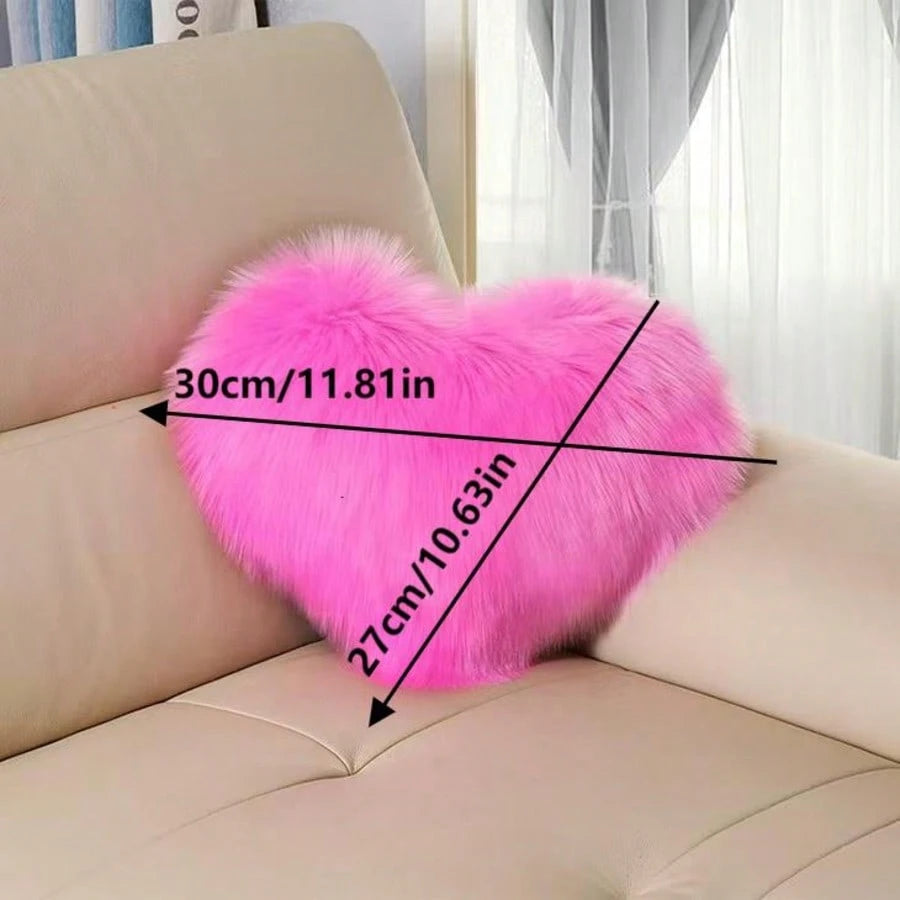 1pc Mini Heart Shaped Plush Pillow, Bedroom Decor, Sofa, Car Lumbar Cushion, Filled Inner