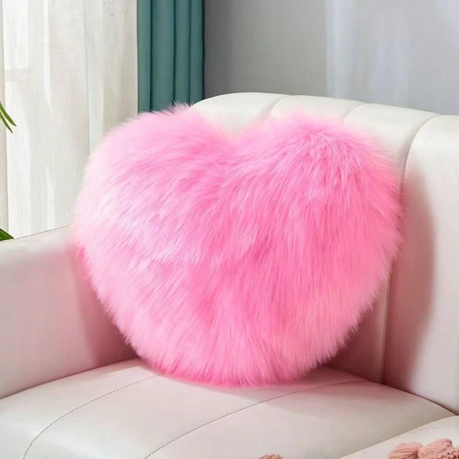 1pc Mini Heart Shaped Plush Pillow, Bedroom Decor, Sofa, Car Lumbar Cushion, Filled Inner