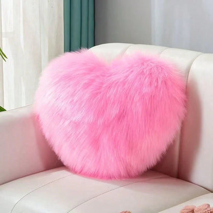 1pc Mini Heart Shaped Plush Pillow, Bedroom Decor, Sofa, Car Lumbar Cushion, Filled Inner