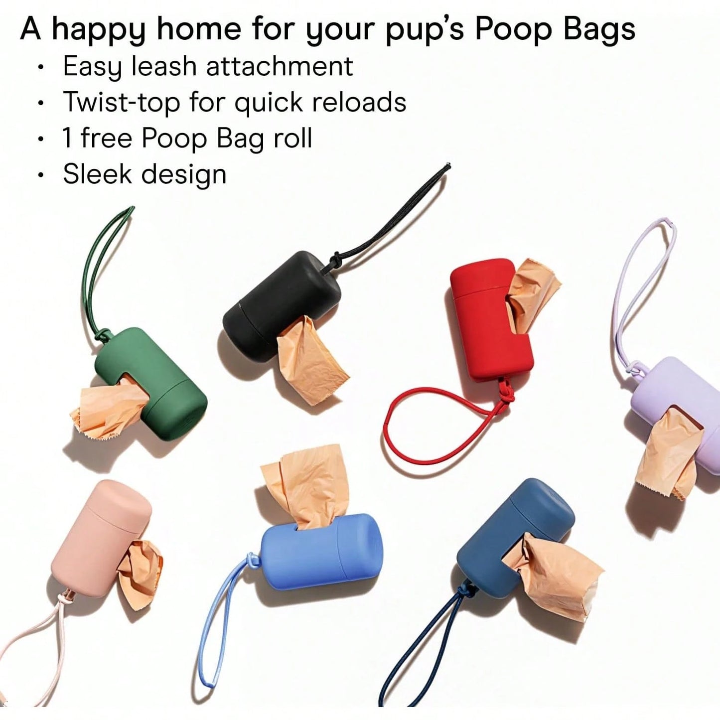 1pc Mini Portable Pet Waste Bag Dispenser Set, Durable And Lightweight, Matte Cylindrical Trash Bag Holder, Can Be Attached To Dog Leash, Backpack, Keychain. Sturdy Shell, Suitable For Outdoor Dog Wal
