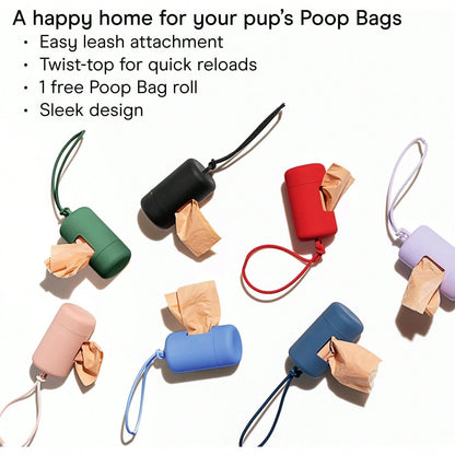 1pc Mini Portable Pet Waste Bag Dispenser Set, Durable And Lightweight, Matte Cylindrical Trash Bag Holder, Can Be Attached To Dog Leash, Backpack, Keychain. Sturdy Shell, Suitable For Outdoor Dog Wal