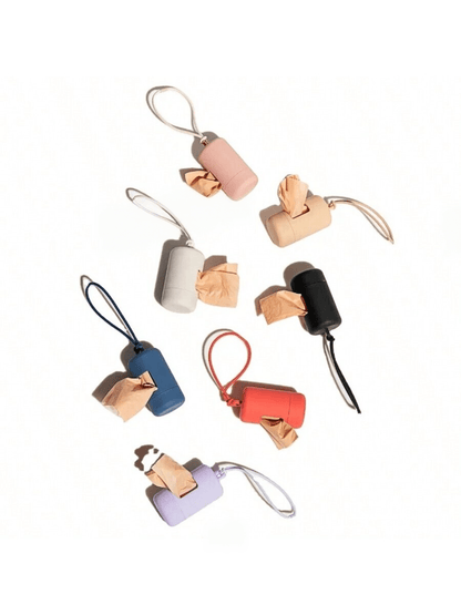 1pc Mini Portable Pet Waste Bag Dispenser Set, Durable And Lightweight, Matte Cylindrical Trash Bag Holder, Can Be Attached To Dog Leash, Backpack, Keychain. Sturdy Shell, Suitable For Outdoor Dog Wal
