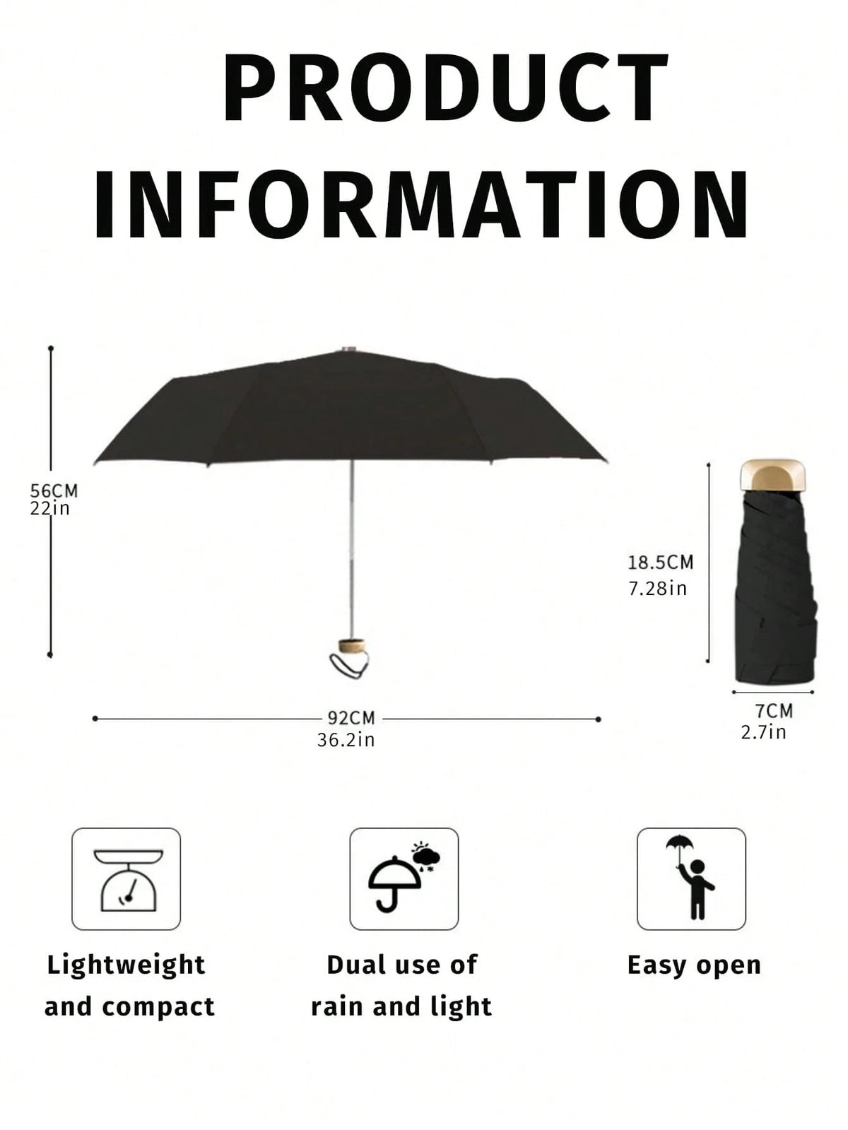 1pc Mini Portable Sunshade Umbrella, UV Protection Foldable Umbrella With Storage Case, Suitable For School, Office, Home, Travel,Umbrella/ Compact Umbrella/ Travel Umbrella/ Windproof Umbrella/ F