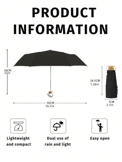 1pc Mini Portable Sunshade Umbrella, UV Protection Foldable Umbrella With Storage Case, Suitable For School, Office, Home, Travel,Umbrella/ Compact Umbrella/ Travel Umbrella/ Windproof Umbrella/ F
