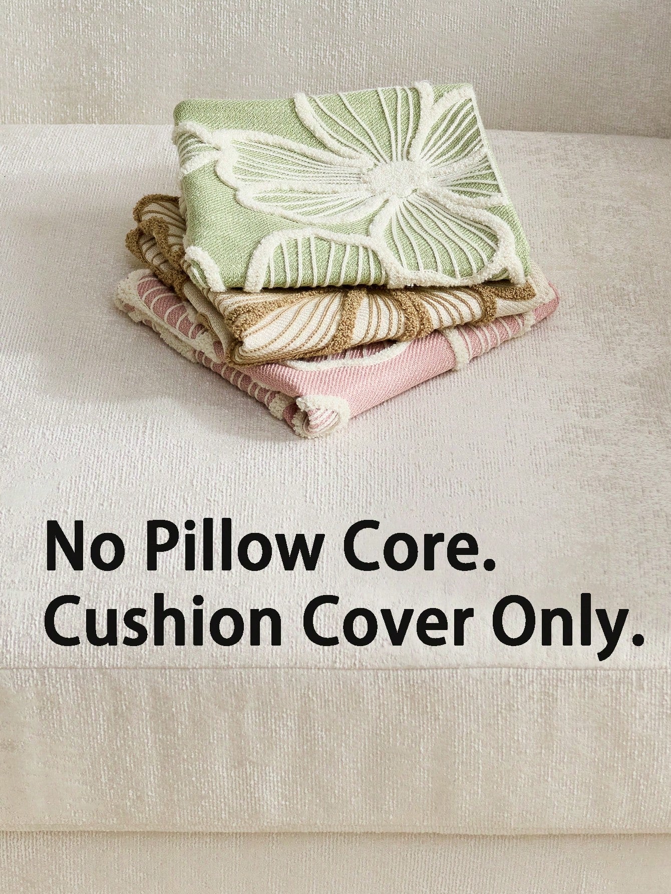 1pc Modern Minimalist Green Floral Embroidered Throw Pillow Cover, Spring/Summer Floral Cushion Cover, Suitable For Indoor Decor, All Season Pillow Sham, Pillow Insert Not Included