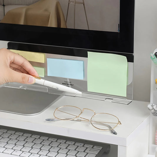 1pc Monitor Stand Desk Organizer, Memo Board, Sticky Note Holder, Minimalist Desk Accessory For Office Supplies, Phone Charging, Memo Writing, Back To School