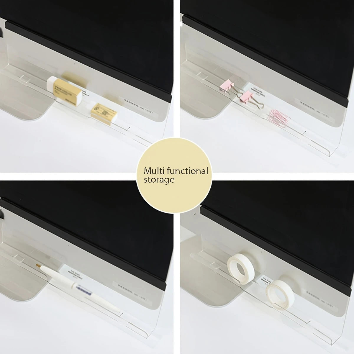 1pc Monitor Stand Desk Organizer, Memo Board, Sticky Note Holder, Minimalist Desk Accessory For Office Supplies, Phone Charging, Memo Writing, Back To School