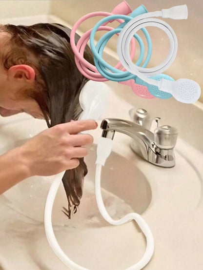 1pc Multi-Function Faucet Extender With Shower Head, 51.57 Inch Total Length, Easy-To-Use Hair Washing Adapter, Bathing Shower Head, Simple & Quick Pet Bathing Connector, Home Bathroom Decor, Autumn D