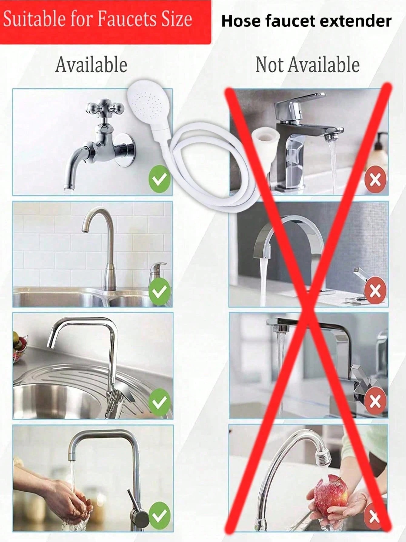 1pc Multi-Function Faucet Extender With Shower Head, 51.57 Inch Total Length, Easy-To-Use Hair Washing Adapter, Bathing Shower Head, Simple & Quick Pet Bathing Connector, Home Bathroom Decor, Autumn D