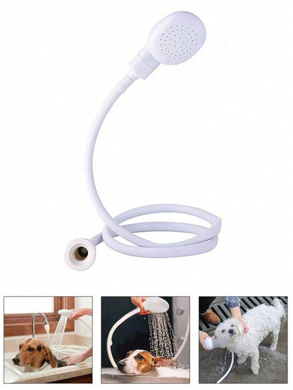 1pc Multi-Function Faucet Extender With Shower Head, 51.57 Inch Total Length, Easy-To-Use Hair Washing Adapter, Bathing Shower Head, Simple & Quick Pet Bathing Connector, Home Bathroom Decor, Autumn D