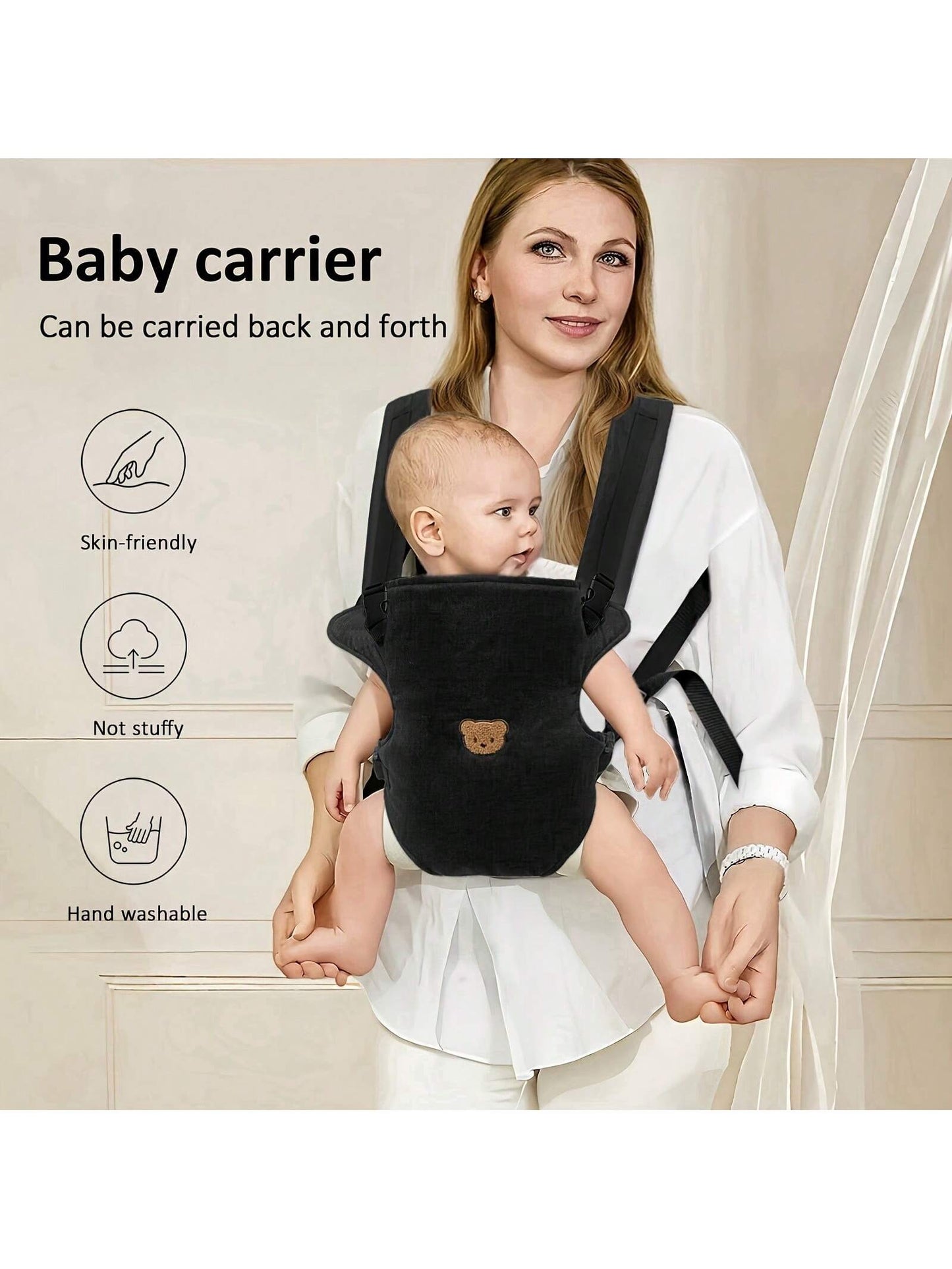 1pc Multifunctional Breathable Baby Carrier, All-Season Use, Detachable Design, Ergonomic, Convenient For Outdoor, Perfect Baby Shower Gift, For New Moms